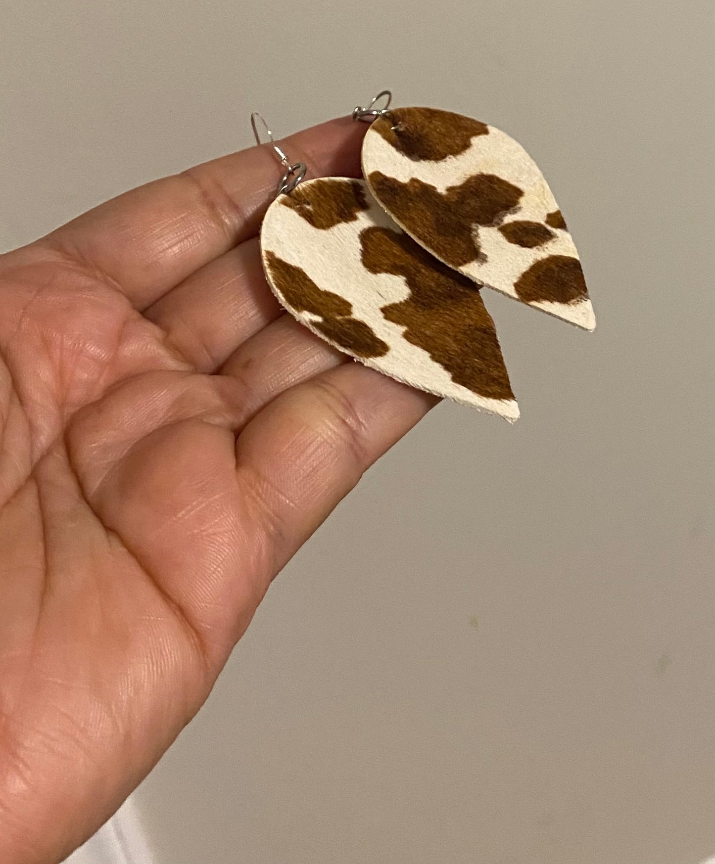 Leather cow vibe earrings