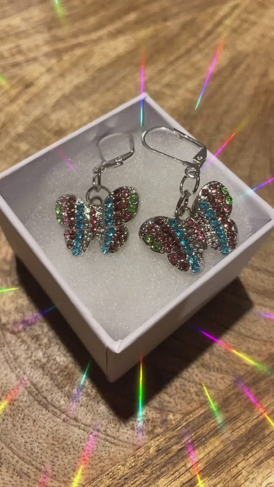 Beautiful sparkly butterfly earrings