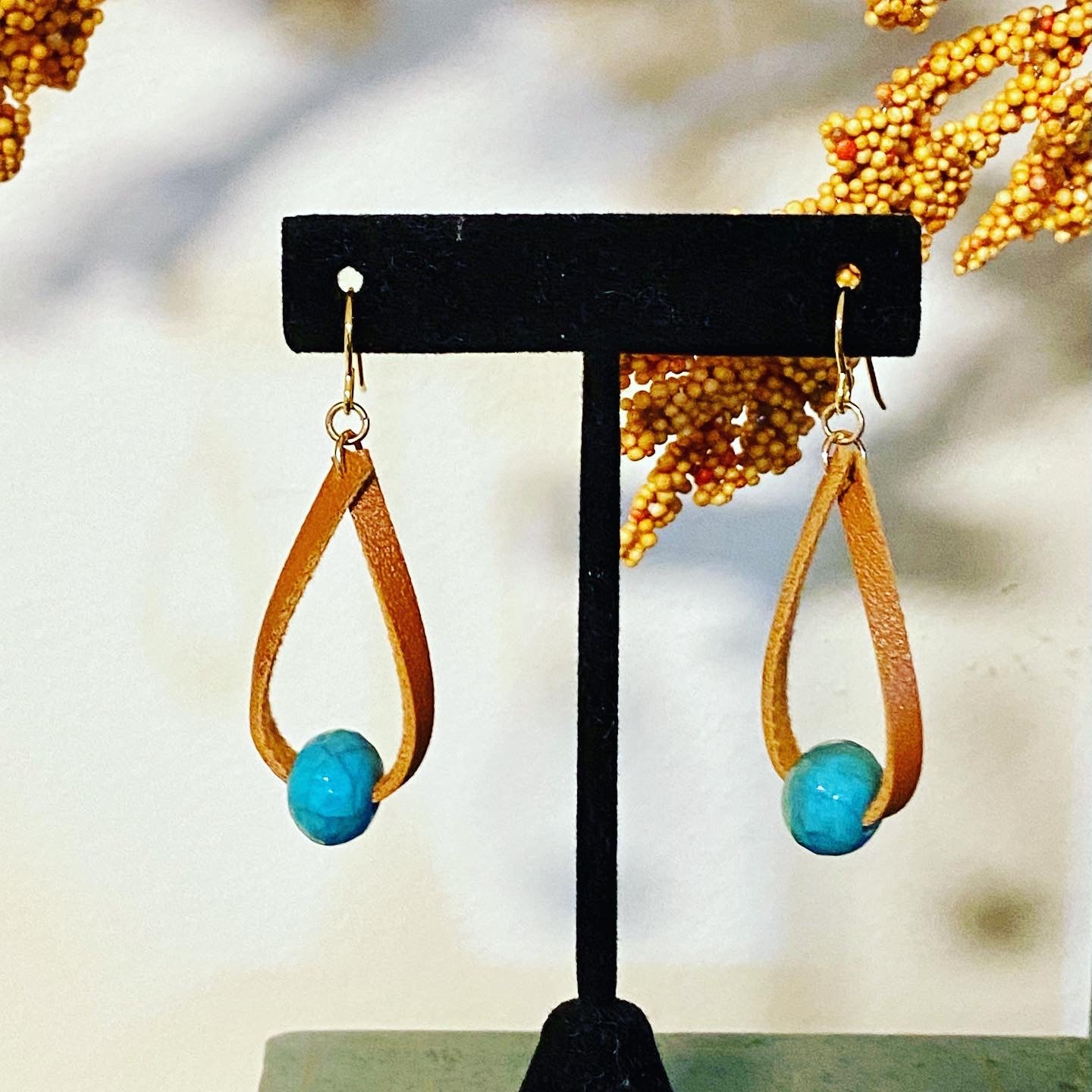 Super cute leather earrings