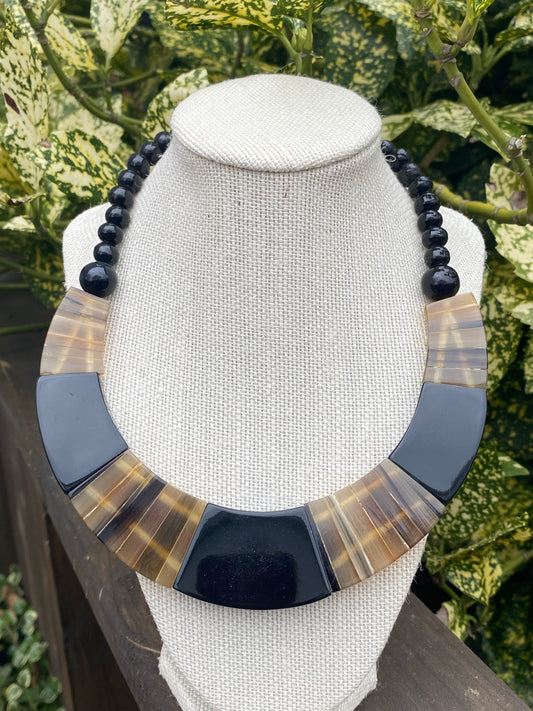 Beautiful cowhorn artisan necklace